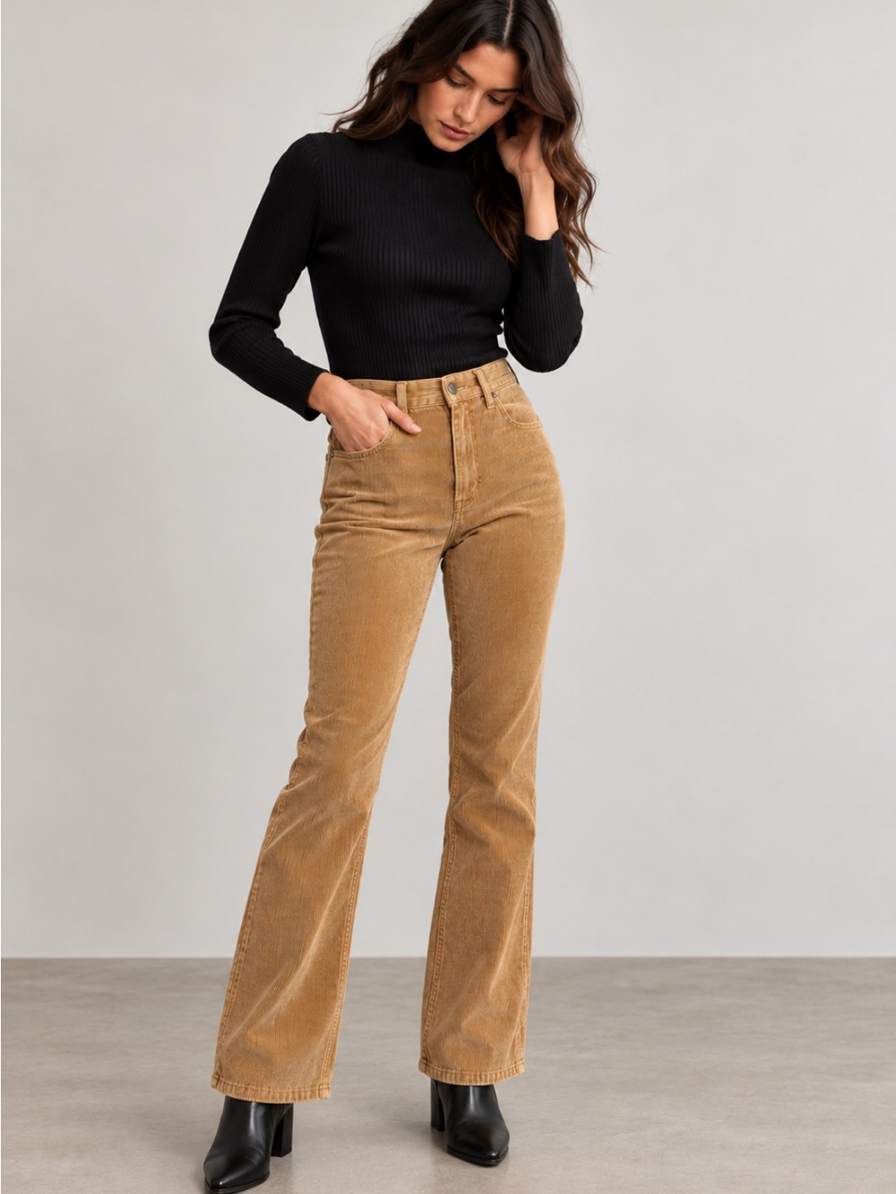 Levi's Premium Ribcage Boot Corduroy Jeans Honey Brown High Rise Size 27